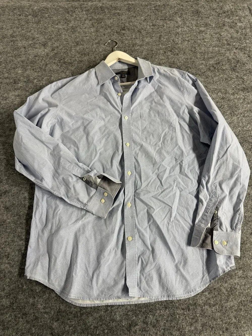 Banana Republic Dress Shirt Mens Large Blue 16 16.5 Button Up Classic Fit N90